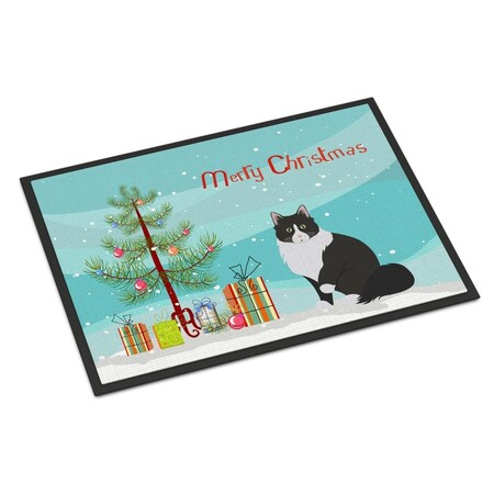 Carolines Treasures 18 x 27 in. Siberian Forest Cat Merry Christmas Indoor or Outdoor Mat CK4794MAT